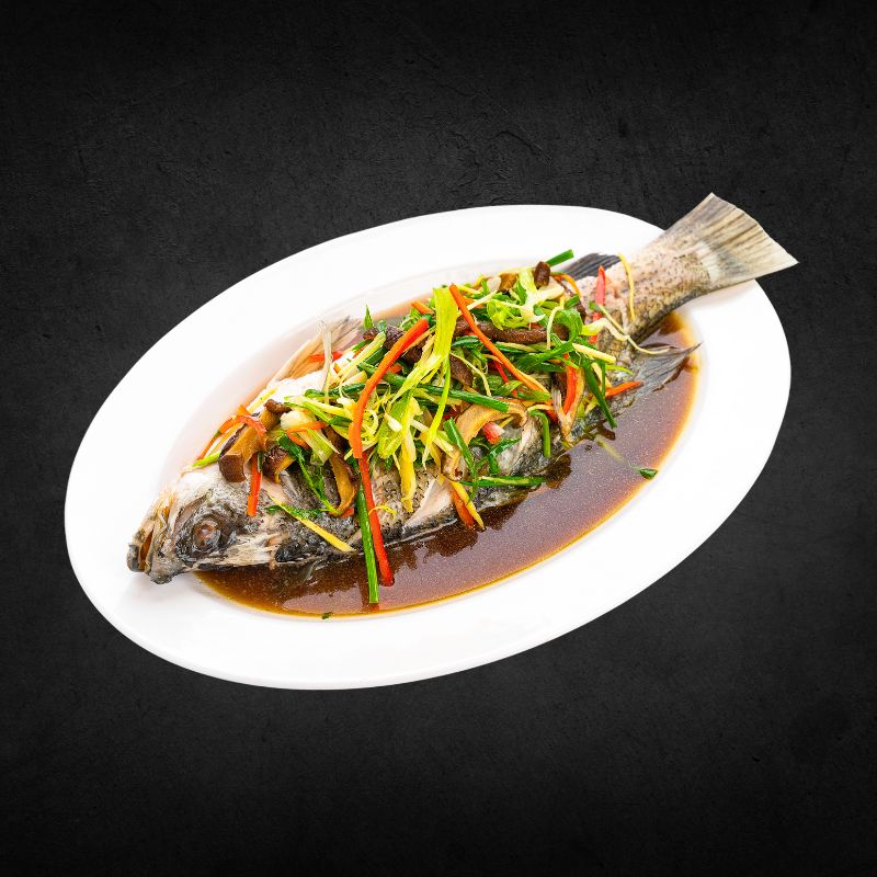 Steamed Sea Bass with Soy Sauce